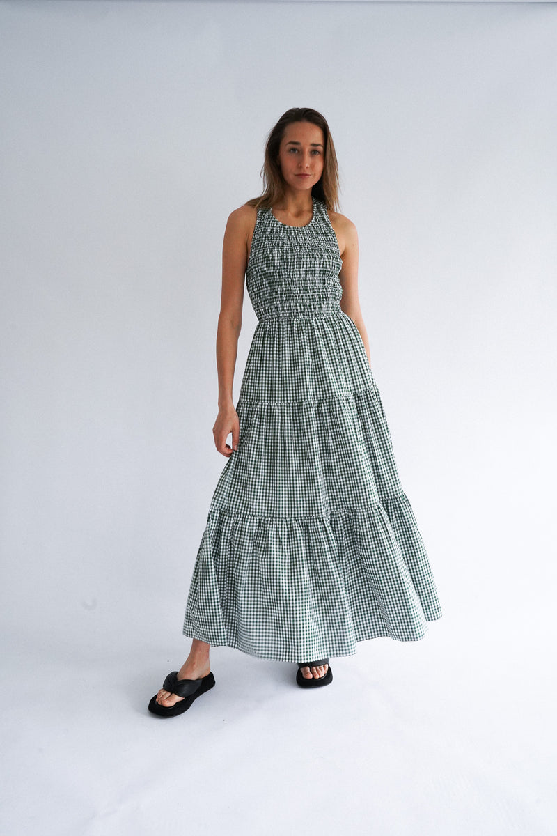 LARS DRESS GREEN CHECK